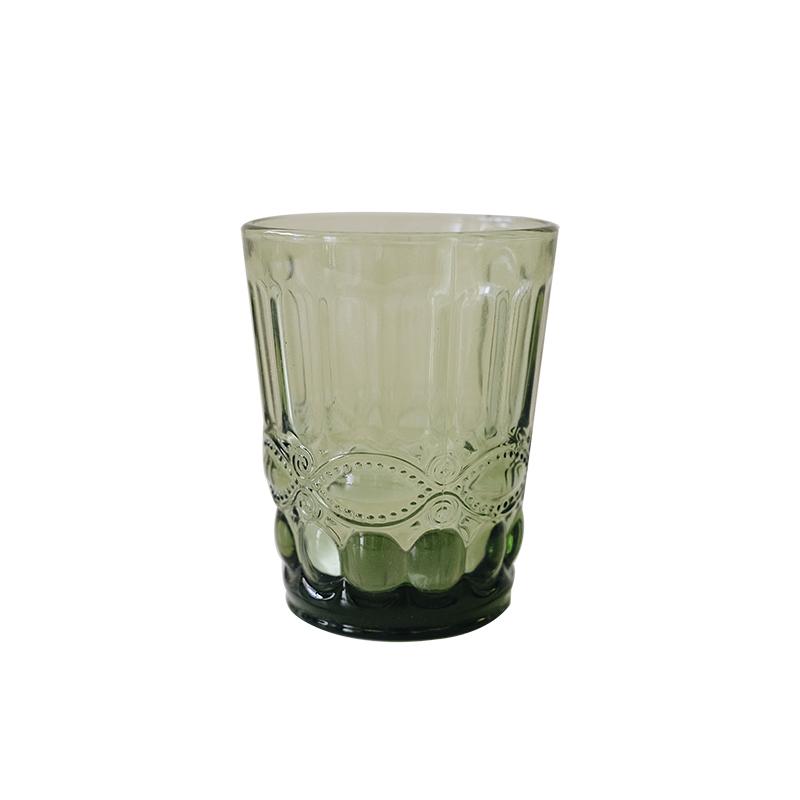 Vintage Embossed Green Glass - Velart Home