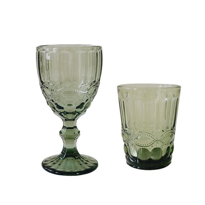 Vintage Embossed Green Glass - Velart Home