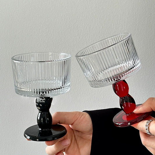 Retro High-End Vertical Grain Dessert Stemware - Velart Home