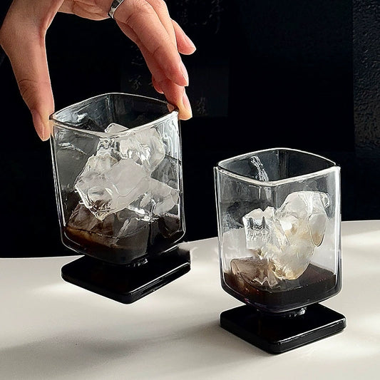 Retro high-end gradient black glass cup - Velart Home