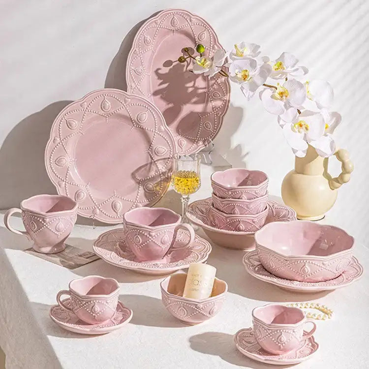 BEJEWELED EMBOSSED DINNERWARE SET - Velart Home