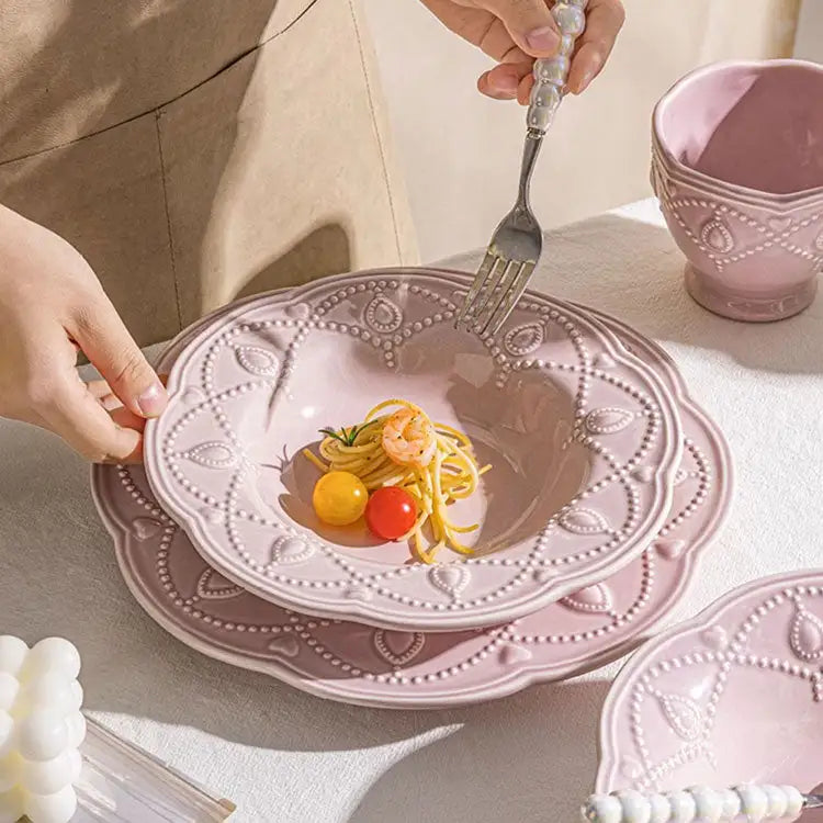 BEJEWELED EMBOSSED DINNERWARE SET - Velart Home