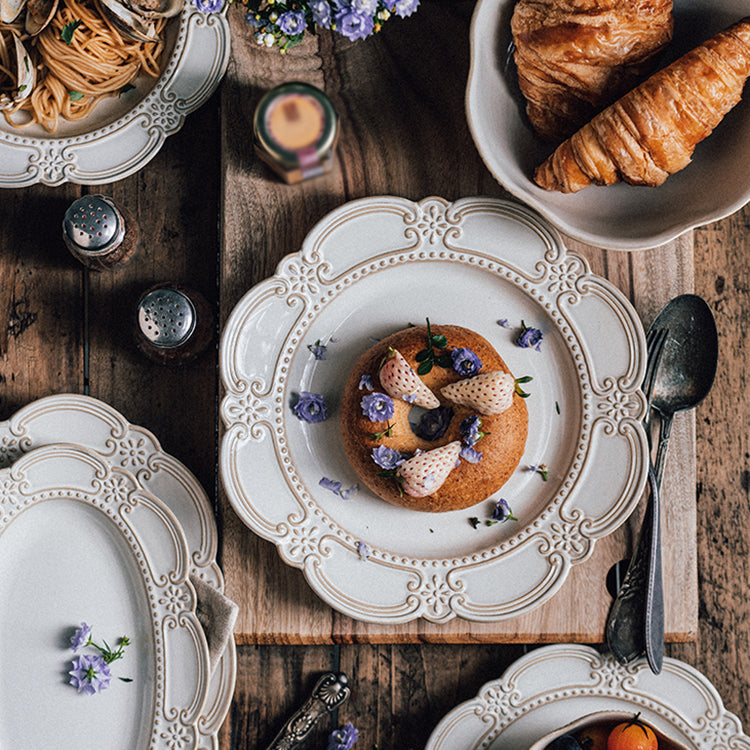 Retro Baroque Dinner Plate and Bowl - Velart Home