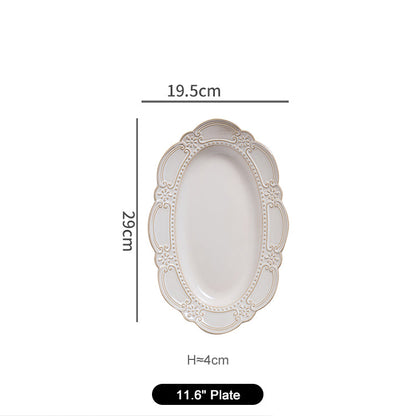 Retro Baroque Dinner Plate and Bowl - Velart Home