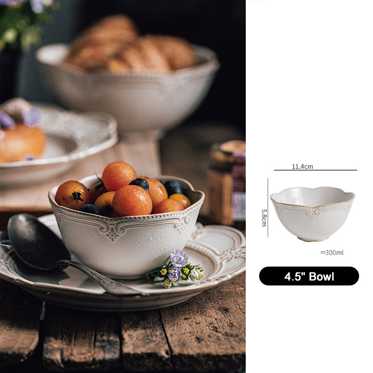 Retro Baroque Dinner Plate and Bowl - Velart Home