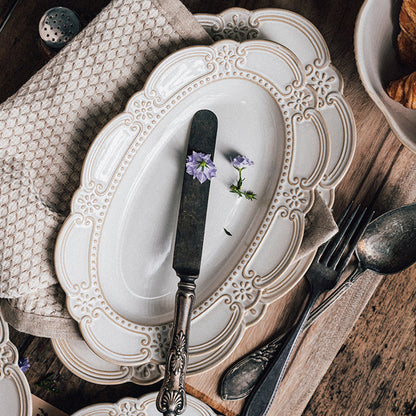 Retro Baroque Dinner Plate and Bowl - Velart Home