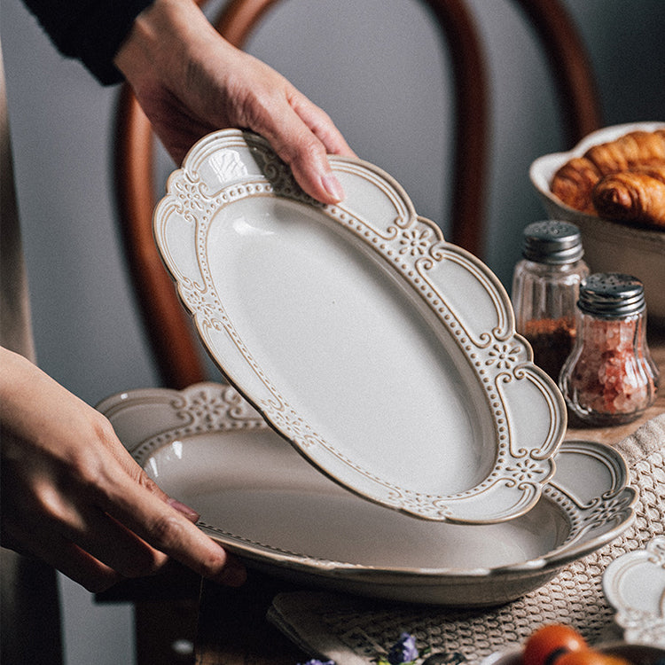 Retro Baroque Dinner Plate and Bowl - Velart Home