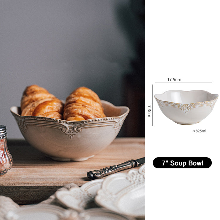 Retro Baroque Dinner Plate and Bowl - Velart Home