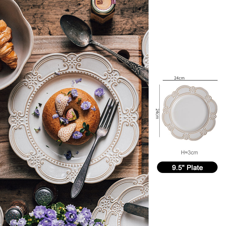 Retro Baroque Dinner Plate and Bowl - Velart Home