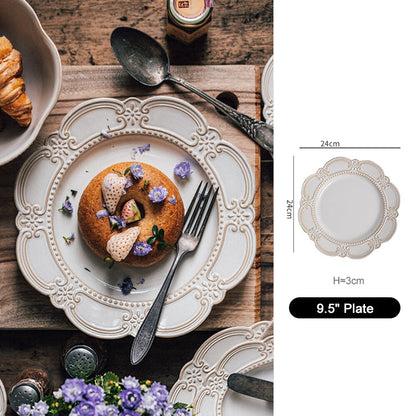 Retro Baroque Dinner Plate and Bowl - Velart Home