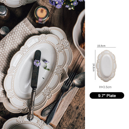 Retro Baroque Dinner Plate and Bowl - Velart Home