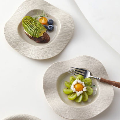 CERAMIC WAVE SQUARE DINNER PLATE - Velart Home