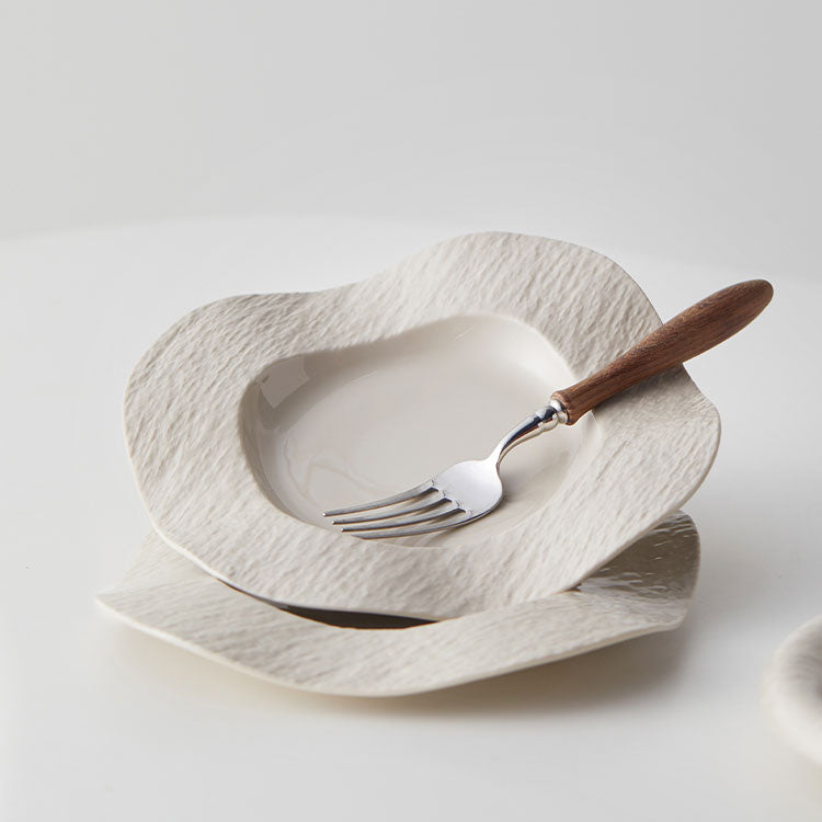 CERAMIC WAVE SQUARE DINNER PLATE - Velart Home