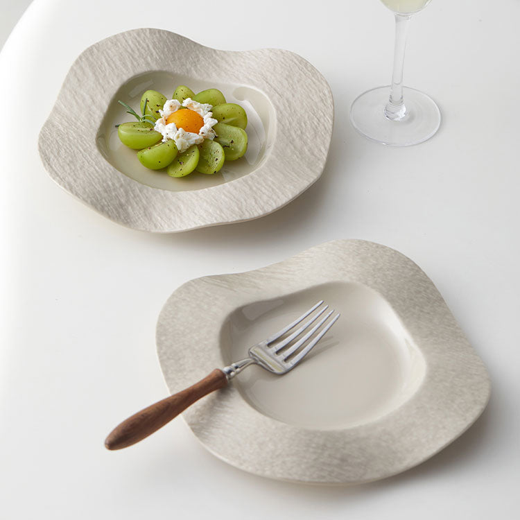 CERAMIC WAVE SQUARE DINNER PLATE - Velart Home