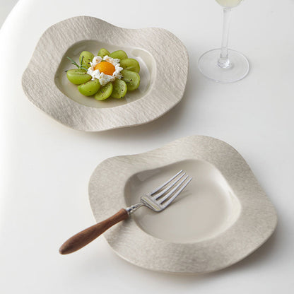 CERAMIC WAVE SQUARE DINNER PLATE - Velart Home