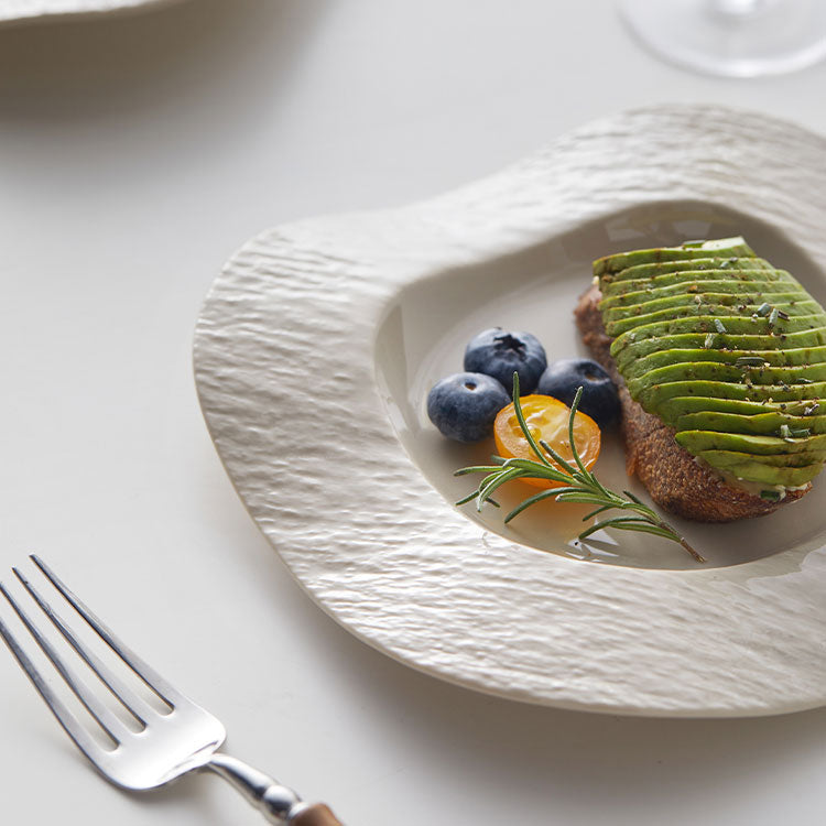 CERAMIC WAVE SQUARE DINNER PLATE - Velart Home