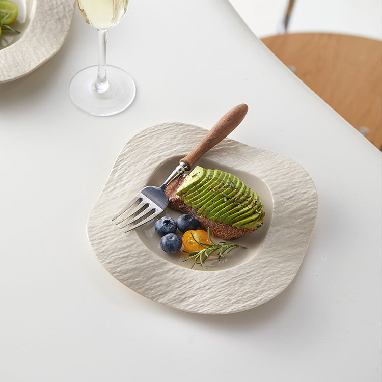 CERAMIC WAVE SQUARE DINNER PLATE - Velart Home