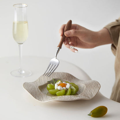 CERAMIC WAVE SQUARE DINNER PLATE - Velart Home