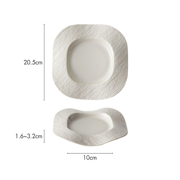 CERAMIC WAVE SQUARE DINNER PLATE - Velart Home
