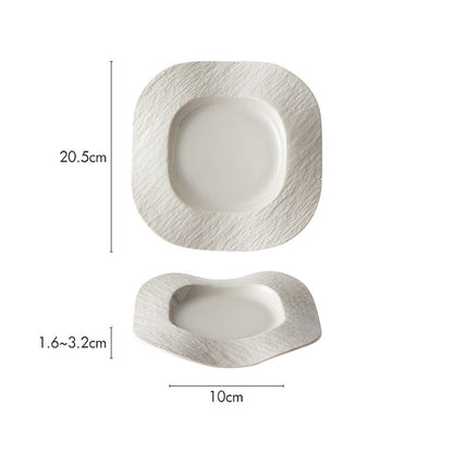 CERAMIC WAVE SQUARE DINNER PLATE - Velart Home