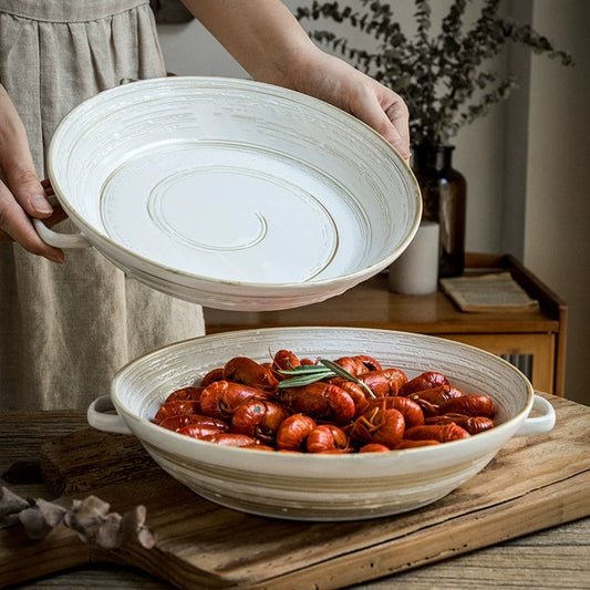 RIPPLE EMBOSSED SOUP PLATE - Velart Home