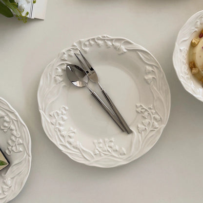 Lily Of The Valley Ceramic Plate - Velart Home