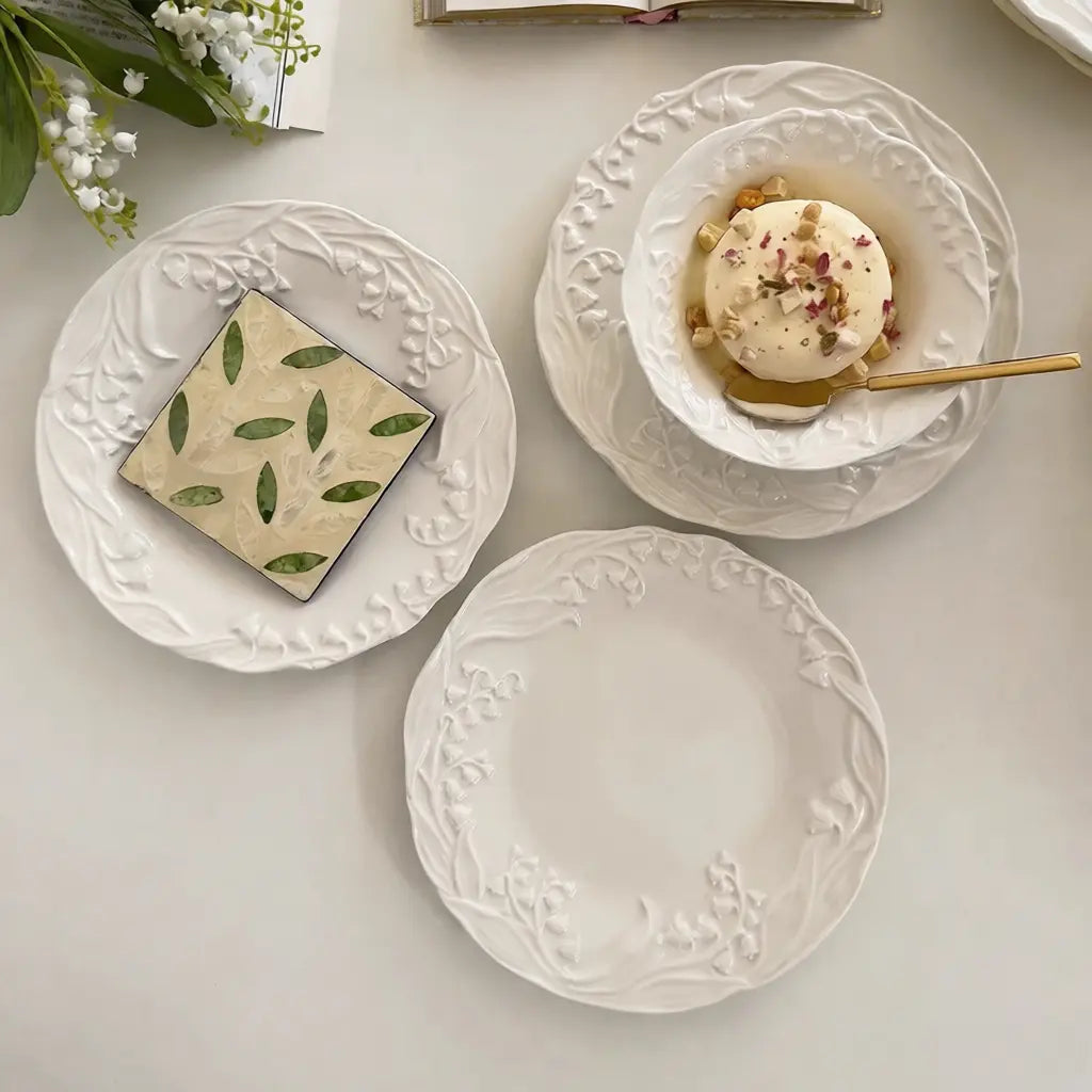 Lily Of The Valley Ceramic Plate - Velart Home