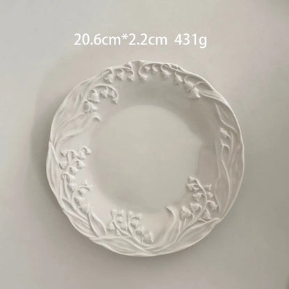 Lily Of The Valley Ceramic Plate - Velart Home