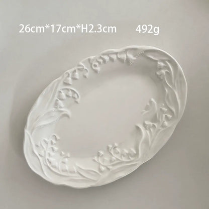 Lily Of The Valley Ceramic Plate - Velart Home