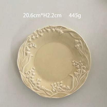 Lily Of The Valley Ceramic Plate - Velart Home