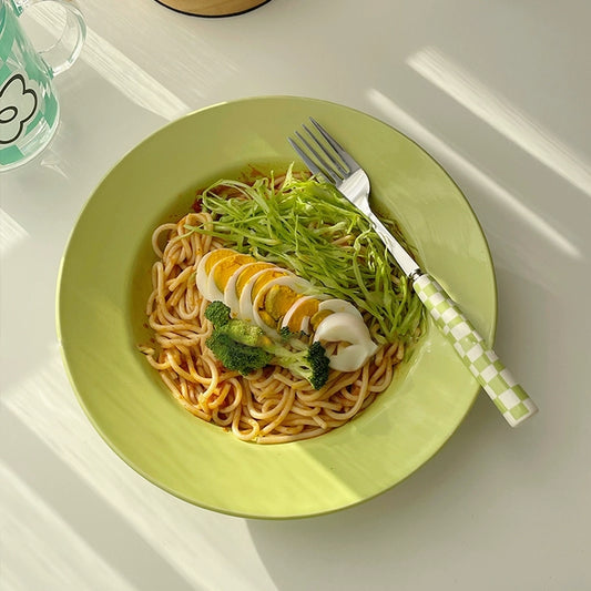 Avocado Green Salad Plate Set - Velart Home