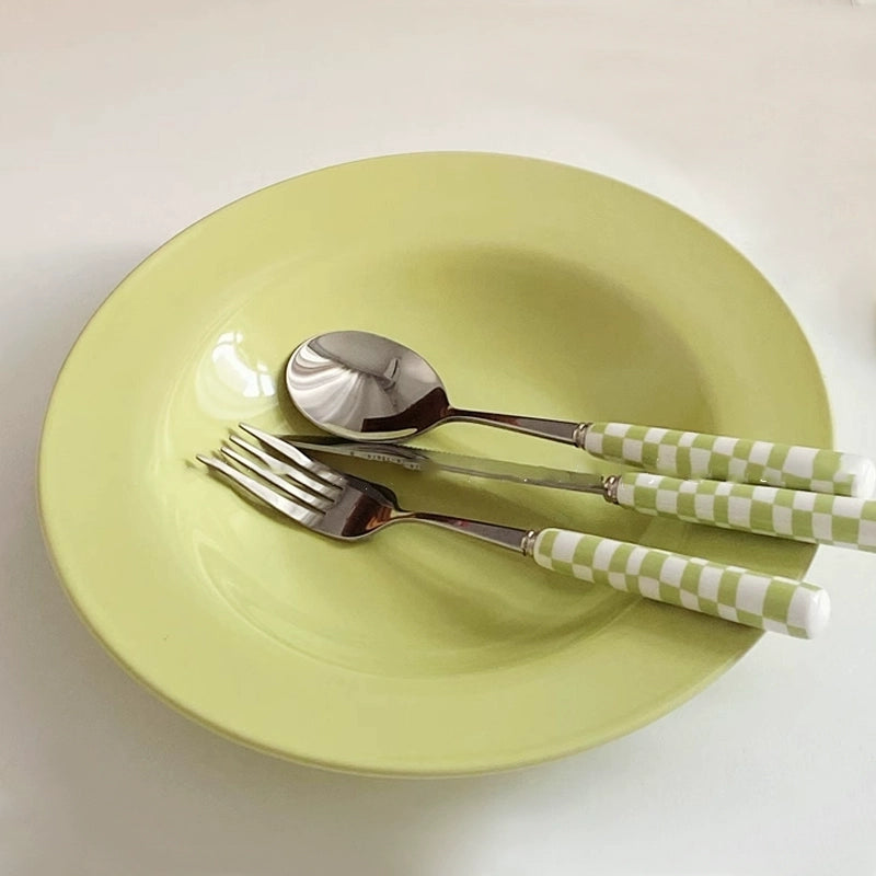 Avocado Green Salad Plate Set - Velart Home