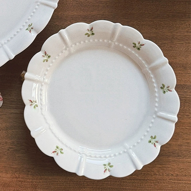 Green Floral Ceramic Bowls And Plates - Velart Home