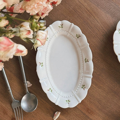 Green Floral Ceramic Bowls And Plates - Velart Home