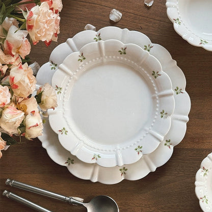Green Floral Ceramic Bowls And Plates - Velart Home
