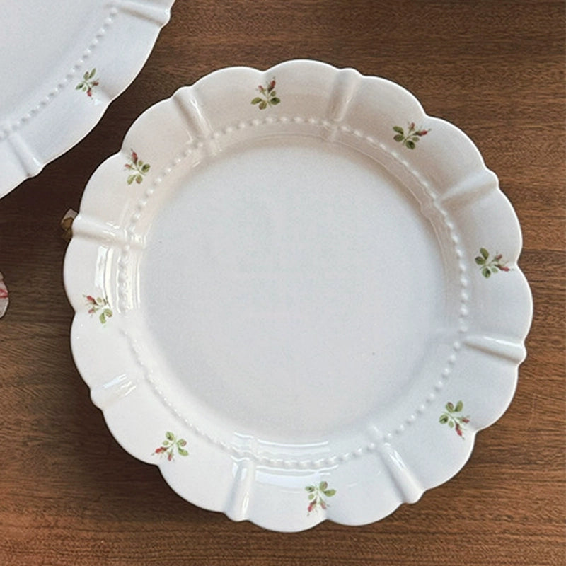 Green Floral Ceramic Bowls And Plates - Velart Home