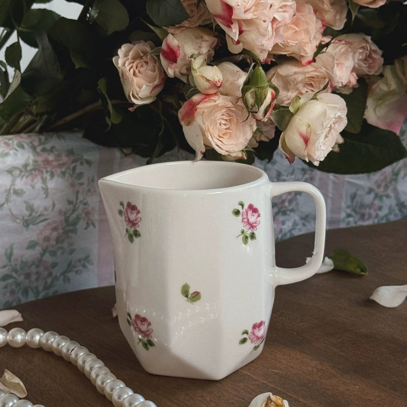 Rose Embossed Pleated Ceramic Plate - Velart Home