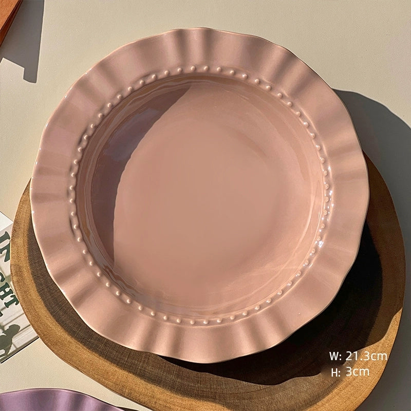 Lace Solid Color High-End Dinner Plate - Velart Home