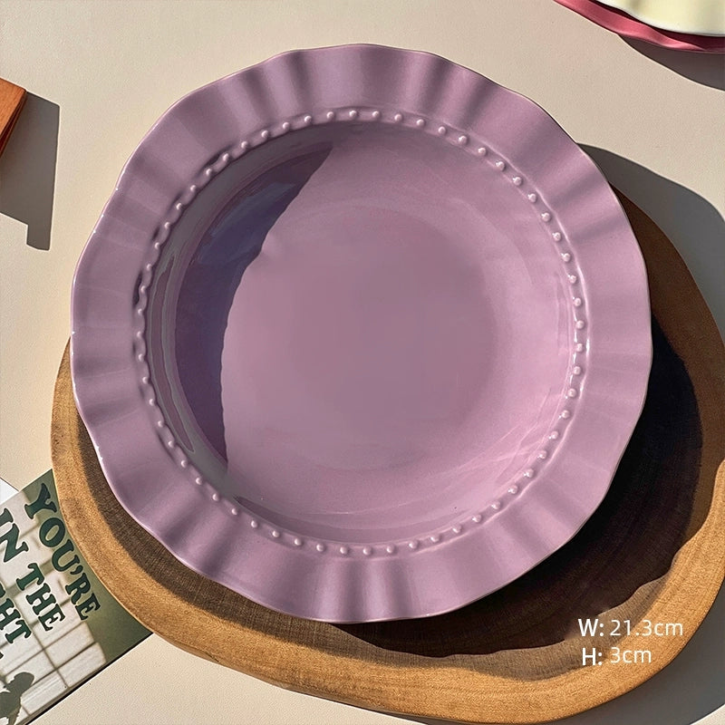 Lace Solid Color High-End Dinner Plate - Velart Home
