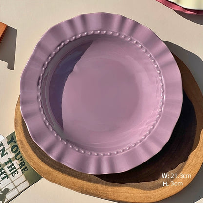 Lace Solid Color High-End Dinner Plate - Velart Home
