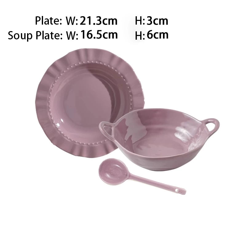 Lace Solid Color High-End Dinner Plate - Velart Home