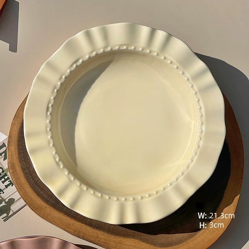 Lace Solid Color High-End Dinner Plate - Velart Home