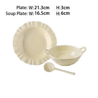 Lace Solid Color High-End Dinner Plate - Velart Home