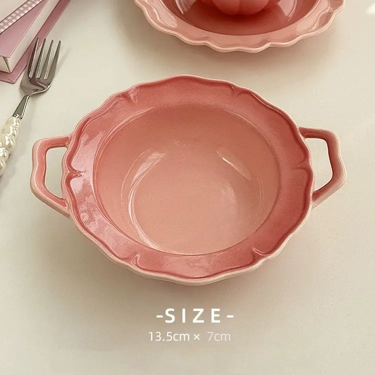 Gradient Color Lace Ceramic Dinnerware - Velart Home