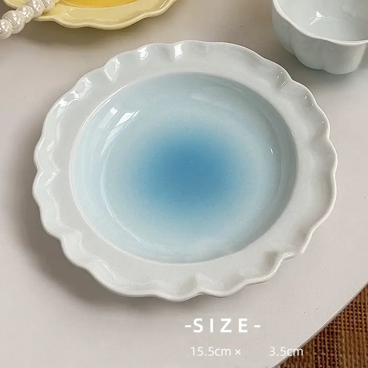 Gradient Color Lace Ceramic Dinnerware - Velart Home