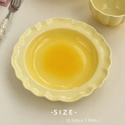Gradient Color Lace Ceramic Dinnerware - Velart Home