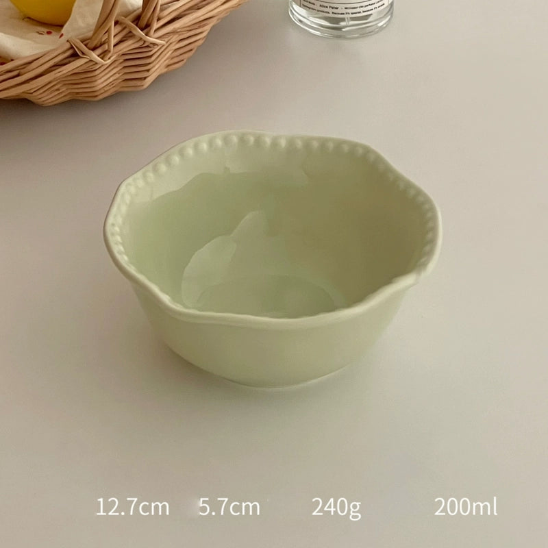 High-Grade Solid Color Beaded Ceramic Plate - Velart Home