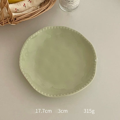 High-Grade Solid Color Beaded Ceramic Plate - Velart Home
