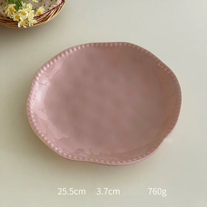 High-Grade Solid Color Beaded Ceramic Plate - Velart Home
