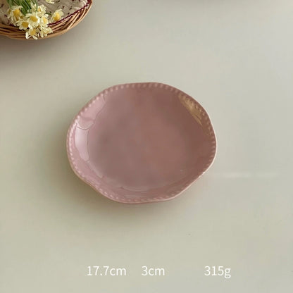 High-Grade Solid Color Beaded Ceramic Plate - Velart Home